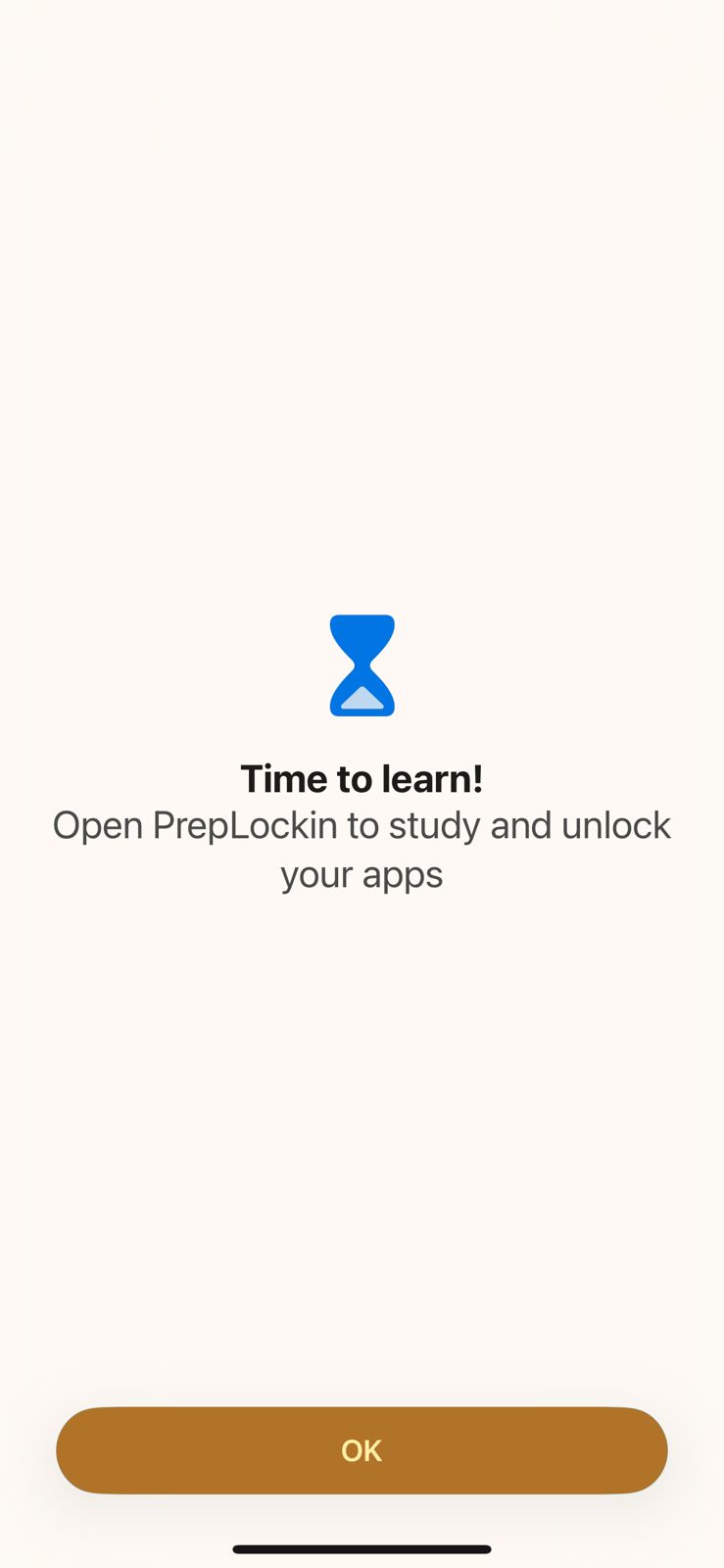 PrepLockin shield screen \u2014 Time to learn!
