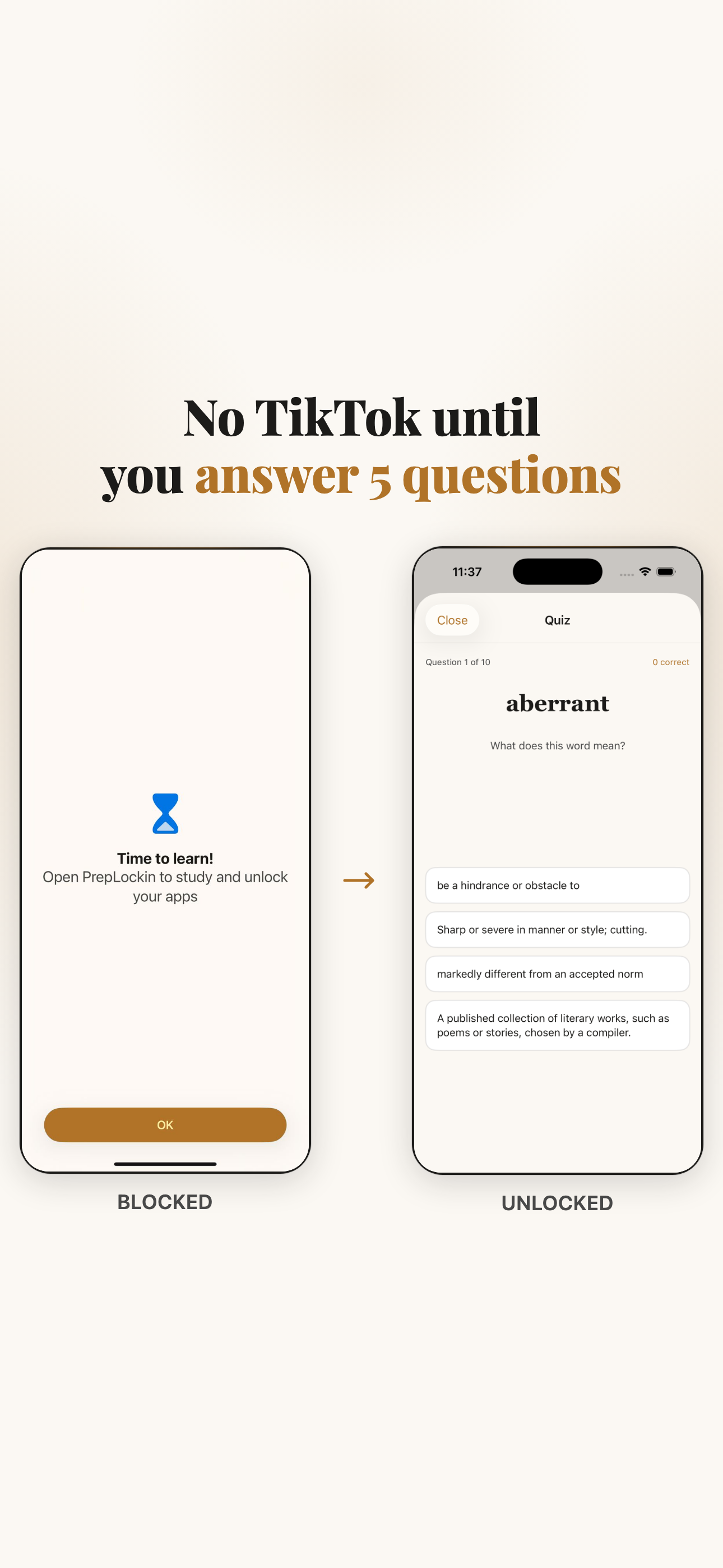 Block distracting apps